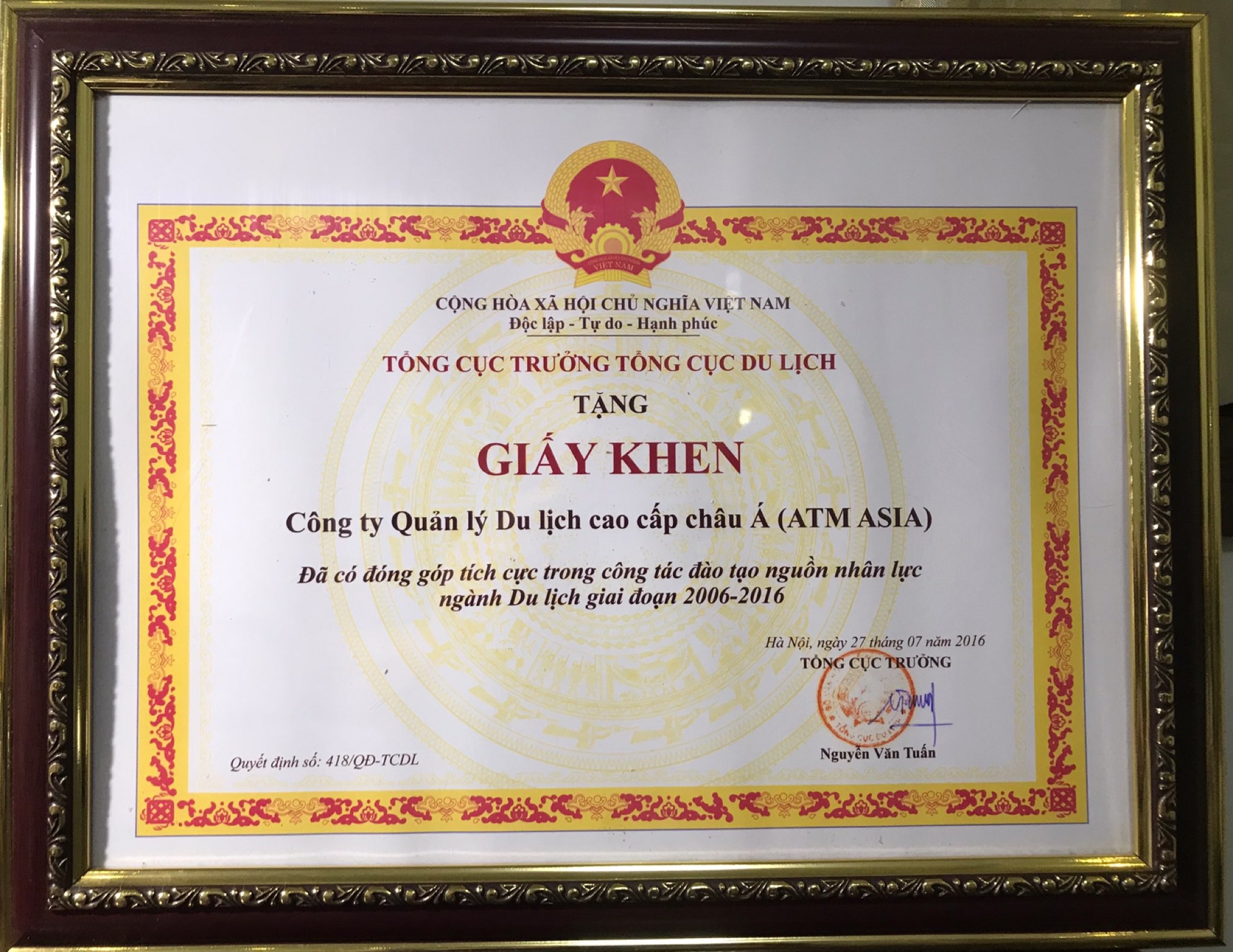 giay khen ATM ASIA