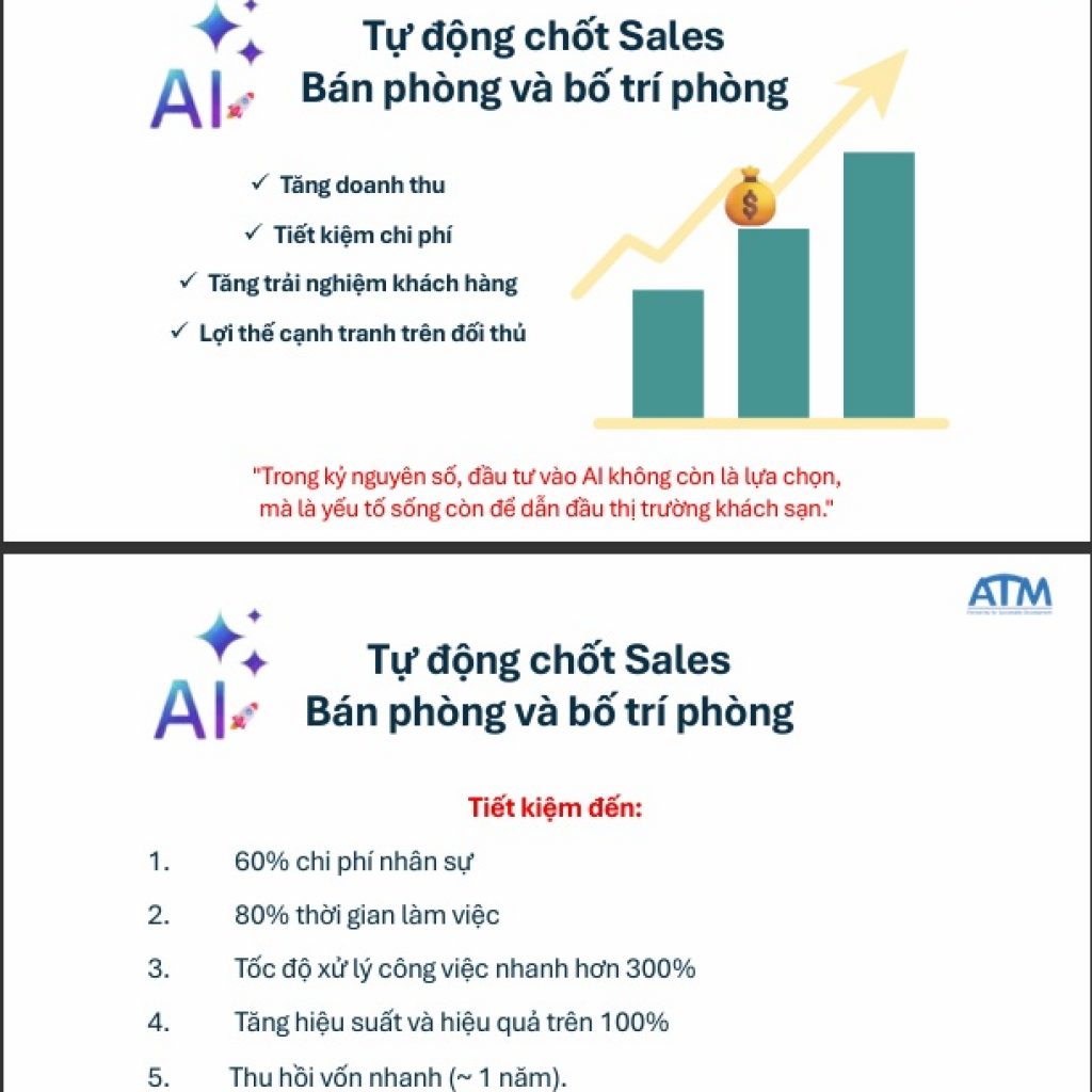 AI tự động chốt sales, bán phòng và bố trí phòng